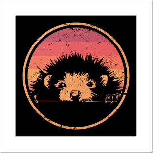 Retro Vintage Pet Hedgehog Posters and Art